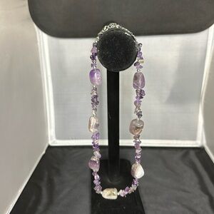 Vintage Amethyst Chip Necklace.